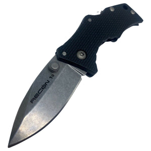 COLD STEEL  MICRO RECON 1 SPEAR POINT FOLDING KNIFE 2"  STONEWASHED PLAIN BLADE