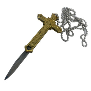 ROUGH RIDER  BRASS CROSS KNIFE WITH STAINLESS STEEL CONSTRUCTION