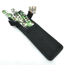 Load image into Gallery viewer, THROWING KNIFE SET (3) CAMO WITH BLACK NYLON BELT DOUBLE EDGE
