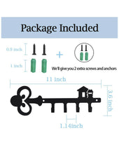 Load image into Gallery viewer, Pricuitie Decorative Wall Mounted Iron Key Holder, 11 inch with 4 Key Hooks
