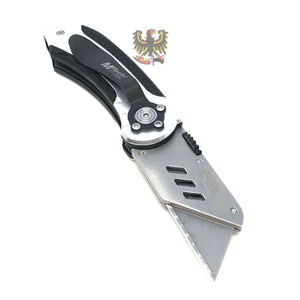 MTECK HEAVY DUTY BUTTON LOCK SILVER UTILITY KNIFE WITH ALUMINUM HANDLE