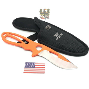 BUCK KNIVES PAKLITE LG SKINNER W/ ORANGE TRACTION COAT