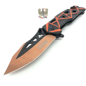 TAC FORCE  ORANGE ASSISTED OPENING LINERLOCK FOLDING SHARP POCKET KNIFE