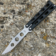 Load image into Gallery viewer, BEAR &amp; SON 114BTR 5 BLACK BUTTERFLY TRAINER 4&quot; CLOSED HIGH CARBON UNSHARPENED