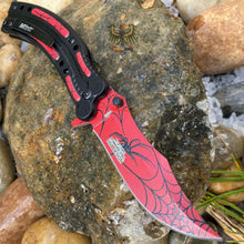 Load image into Gallery viewer, SPIDER SPRING ASSISTED EVERYDAY CARRY KNIFE RED STAINLESS STEEL BLADE MTECH