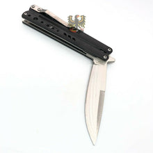 Load image into Gallery viewer, LINERLOCK ASSISTED OPENING BLACK ALUMINUM HANDLE SATIN FINISH STAINLESS BLADE
