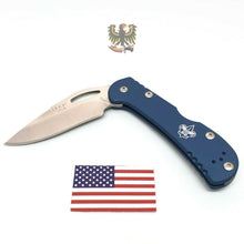 Load image into Gallery viewer, BUCK KNIVES MINI SPITFIRE BSA LOCKBACK FOLDING POCKET KNIFE BLUE ALUMINIUM HANDL