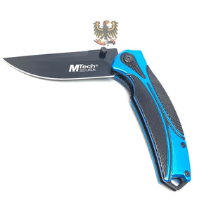 BLUE ASSISTED OPENING DROP POINT LINERLOCK FOLDING EVERY DAY CARRY POCKET KNIFE