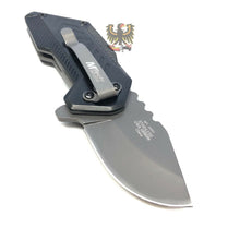 Load image into Gallery viewer, LINERLOCK ASSISTED OPENING COOL KNIFE WITH BLACK AND YELLOW ALUMINUM HANDLE MTEC