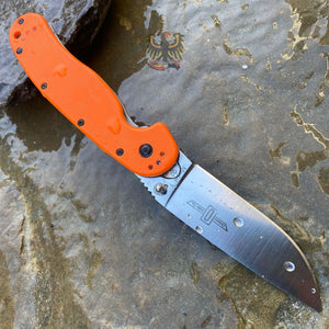 ONTARIO RAT I LINERLOCK ORANGE D2 VERY SHARP COOL KNIFE