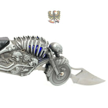 Load image into Gallery viewer, FOLDING POCKET KNIFE SKULL RIDER LED LINERLOCK WITH LED LIGHT MOTORCYCLE HARLEY