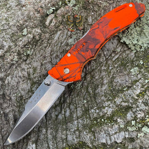 BUCK KNIVES BANTAM BLW KNIFE MOSSY OAK ORANGE CAMO