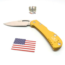 Load image into Gallery viewer, BUCK KNIVES MINI SPITFIRE LOCKBACK KNIFE YELLOW ALUMINIUM HANDLE
