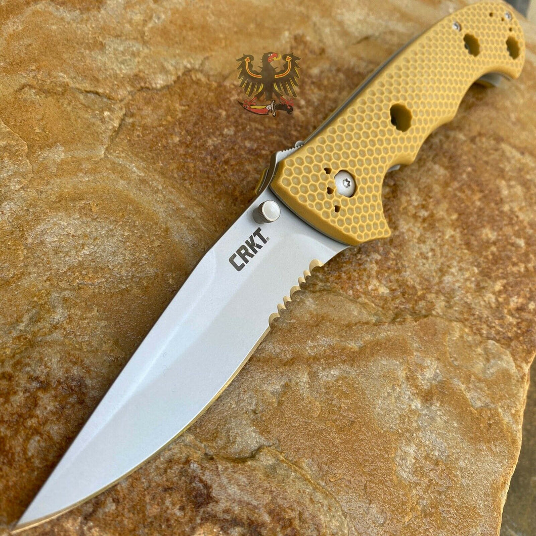 CRKT HAMMOND DESERT CRUISER  LINERLOCK FOLDING EVERY DAY CARRY POCKET KNIFE