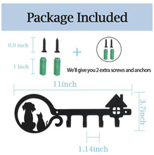 Load image into Gallery viewer, UptoBillions Decorative Wall Mounted Iron Key Holder, 11 inch with 4 Key Hooks