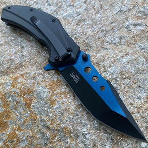 LINERLOCK STAINLESS DROP POINT BLADE WITH BLACK ABS HANDLE EVERYDAY CARRY KNIFE
