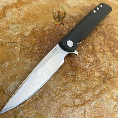 CRKT ASSISTED LINER LOCK EVERY DAY CARRY  RAZOR SHARP KNIFE BLACK GRN HANDLE