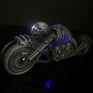 FOLDING POCKET KNIFE SKULL RIDER LED LINERLOCK WITH LED LIGHT MOTORCYCLE HARLEY