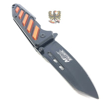 Load image into Gallery viewer, BLACK/ORANGE ASSISTED OPENING LINERLOCK FOLDING EVERYDAY CARRY POCKE KNIFE MTECH
