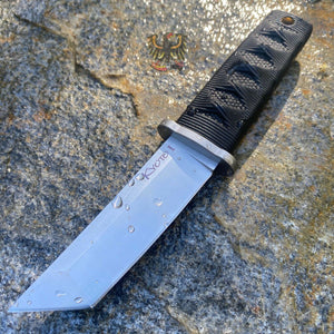 COLD STEEL MINI JAPANESE FIXED BLADE KNIFE BLACK KRAY-EX HANDLE TANTO PLAIN EDGE