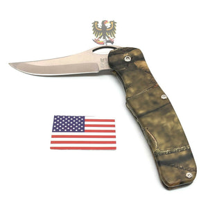 BEAR & SON 9112 CAMOUFLAGE ALUMINUM HANDLES LINERLOCK FOLDING POCKET KNIFE