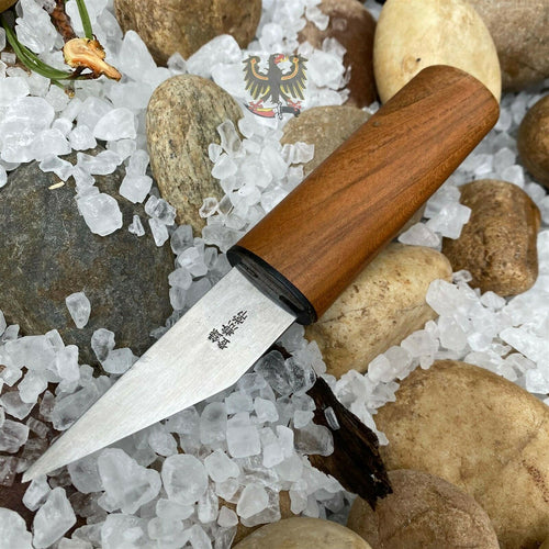 KANETSUNE FIXED BLADE KNIFE SK5 CARBON STEEL BLADE CHERRY WOOD HUNTING KIRIDASHI