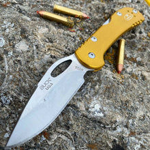 Load image into Gallery viewer, BUCK KNIVES MINI SPITFIRE LOCKBACK KNIFE YELLOW ALUMINIUM HANDLE