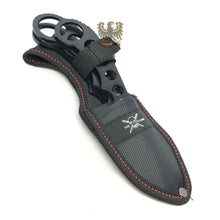 Load image into Gallery viewer, FROST CUTLERY SET FIXED BLADE KNIFE BLACK FINISH STAINLESS BLADE