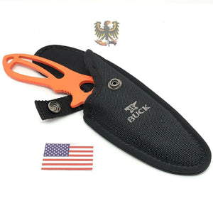 BUCK KNIVES PAKLITE LG SKINNER W/ ORANGE TRACTION COAT