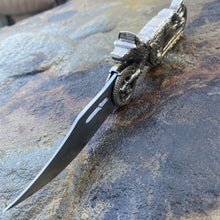 Load image into Gallery viewer, FOLDING POCKET KNIFE WOLF RIDER ASSISTED OPENING LINERLOCK MOTORCYCLE HARLEY