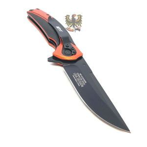 ORANGE ASSISTED OPENING DROP POINT LINERLOCK FOLDING EVERYDAY CARRY POCKET KNIFE