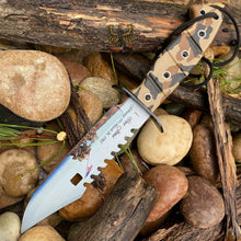 Load image into Gallery viewer, FROST CUTLERY FIXED KNIFE 7&quot; STAINLESS BLADE BOWIE CAMO RUBBER HANDLE 12 OVERALL