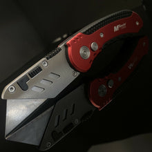 Load image into Gallery viewer, MTECH HEAVY DUTY BUTTON LOCK RED UTILITY KNIFE WITH ALUMINUM HANDLE