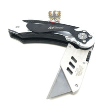 Load image into Gallery viewer, MTECK HEAVY DUTY BUTTON LOCK SILVER UTILITY KNIFE WITH ALUMINUM HANDLE
